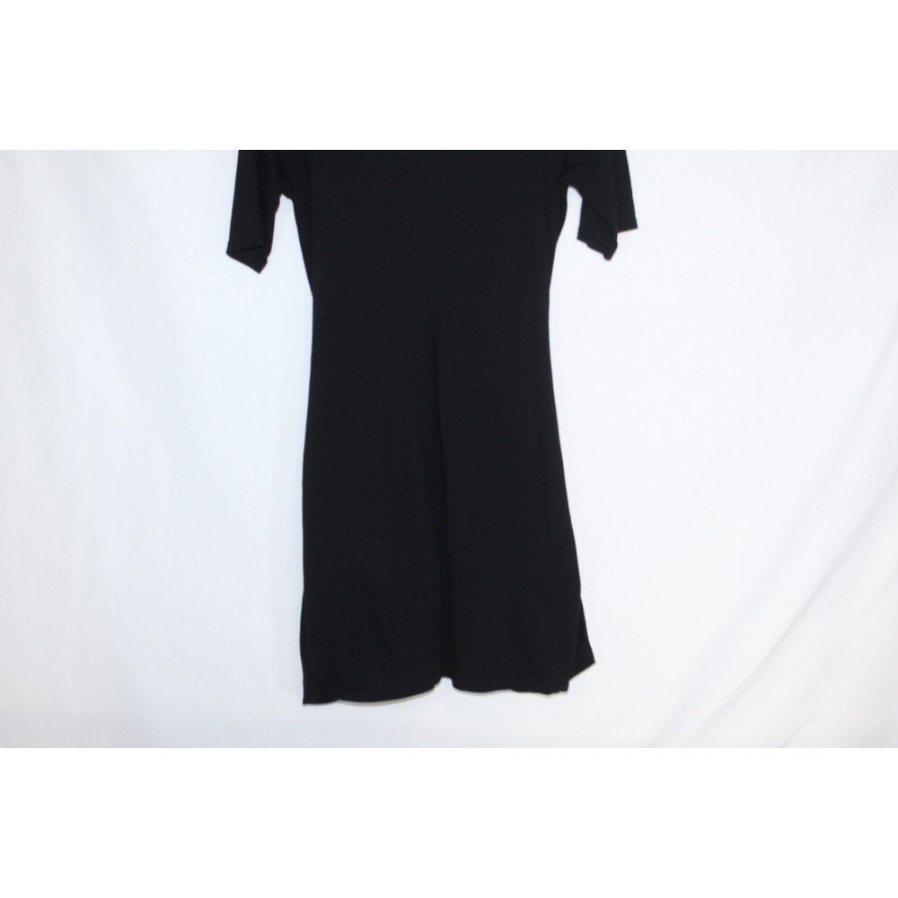 Michael Stars women's t-shirt shift dress size L black short sleeve tie hip lbd - Picture 13 of 13